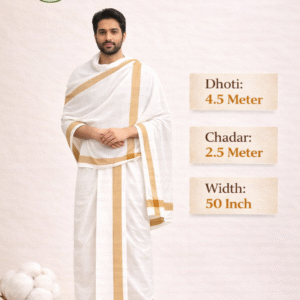 Khadi Dhuti & Dupatta Set