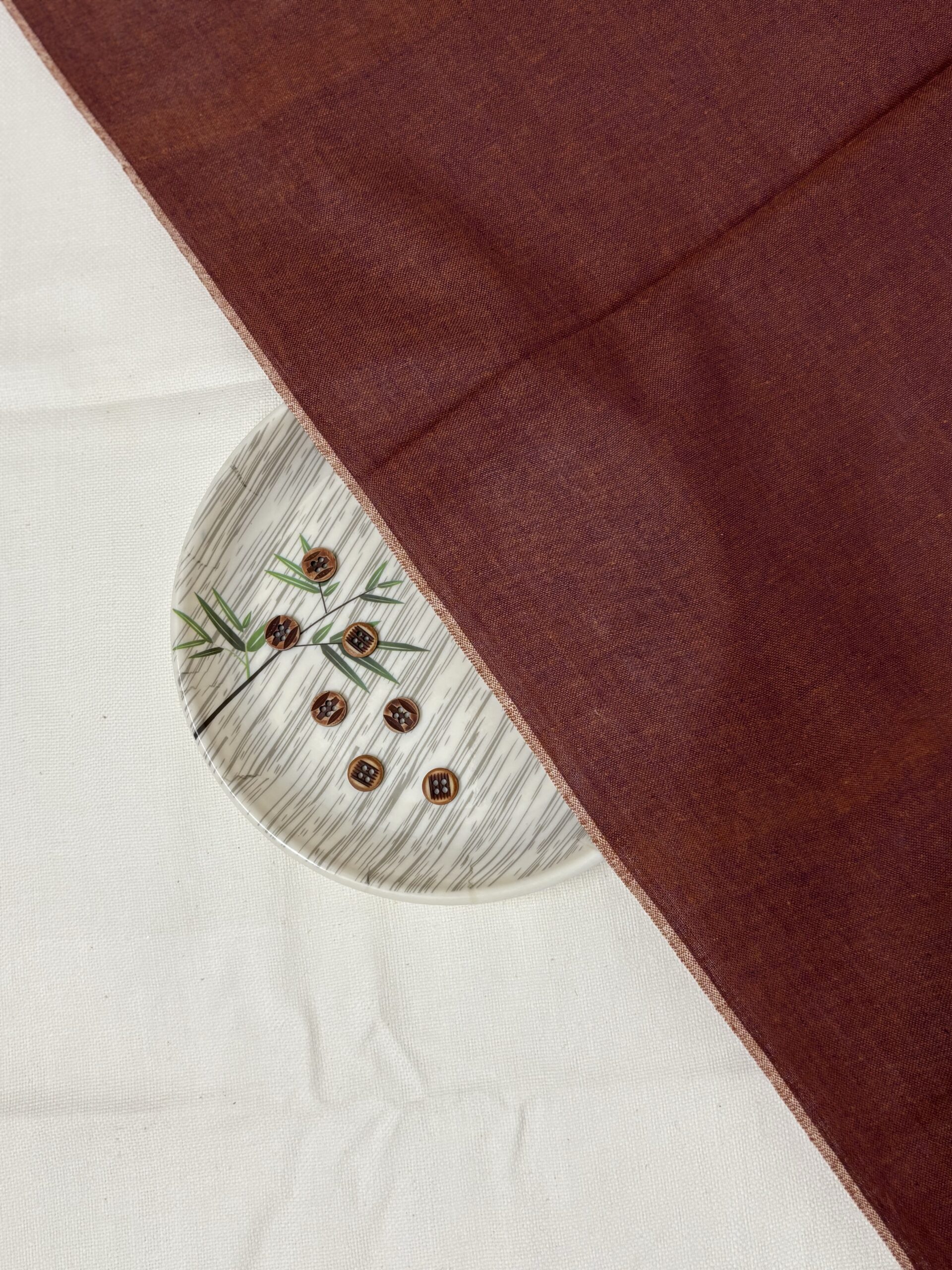 Khadi Cotton Fabric - Reddish Brown