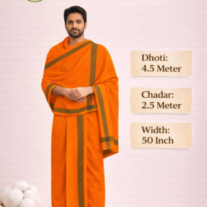 Khadi Dhuti & Dupatta Set DYE