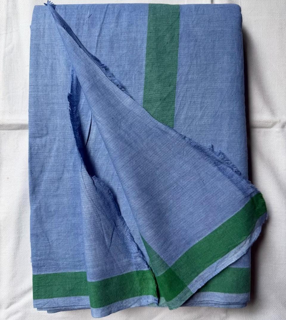 Khadi Dhuti & Dupatta Set ( Medium Blue Dye ) - Image 2