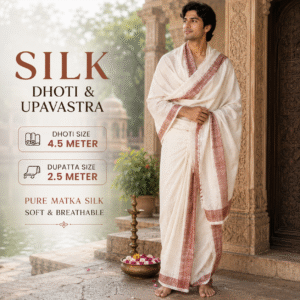 Matka Silk Dhuti & Dupatta Set (NM)