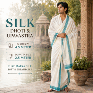 Matka Silk Dhuti & Dupatta Set (NM)