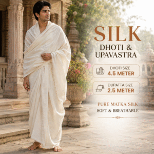 Matka Silk Dhuti & Dupatta Set (NM)