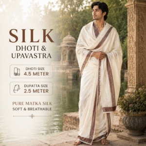 Matka Silk Dhuti & Dupatta Set (NM)