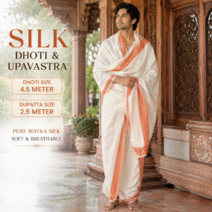 Matka Silk Dhuti & Dupatta Set (NM)