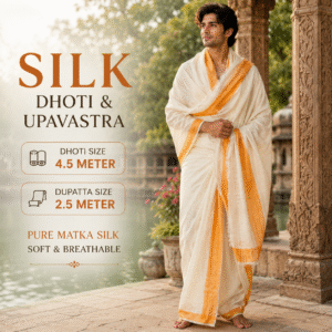 Matka Silk Dhuti & Dupatta Set (NM)